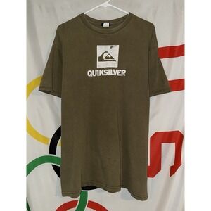 Vintage Y2K Quiksilver T Shirt XL Green Surf Skate